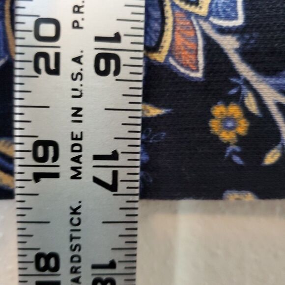 Ann Taylor Loft Skirt Womens Size 4 Embroidered Navy Blue Floral A Line - Picture 11 of 14